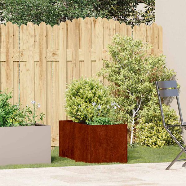 vidaXL &uuml;ltető rozsd&aacute;s 40x80x40 cm időj&aacute;r&aacute;s&aacute;ll&oacute; ac&eacute;lb&oacute;l