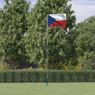 vidaXL cseh alumínium zászló és rúd 5,55 m