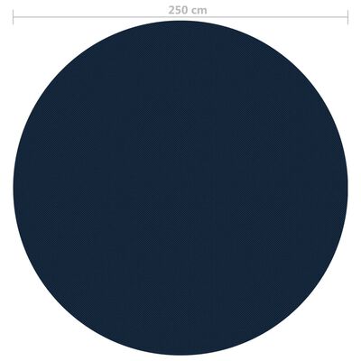 vidaXL fekete és kék napelemes lebegő PE medencefólia 250 cm