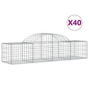 vidaXL 40 db &iacute;ves horganyzott vas gabion kos&aacute;r 200x50x40/60 cm