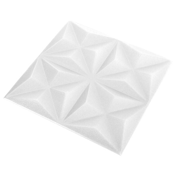 vidaXL Fali panelek 24 pcs Origami Feh&eacute;r 50 x 50 cm XPS Hab
