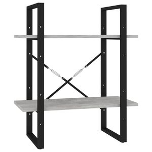 vidaXL k&eacute;tszintes betonsz&uuml;rke szerelt fa k&ouml;nyvszekr&eacute;ny 60 x 30 x 70 cm