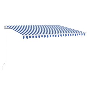 vidaXL k&eacute;k &eacute;s feh&eacute;r k&eacute;zzel kih&uacute;zhat&oacute; LED-es napellenző 450 x 350 cm