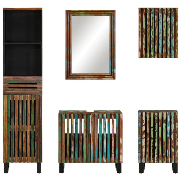 vidaXL 5 r&eacute;szes t&ouml;m&ouml;r ak&aacute;cfa f&uuml;rdőszobai b&uacute;torgarnit&uacute;ra