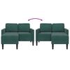 vidaXL sötétzöld bársony 2 üléses kanapé L-alakú kanapéval 125 cm