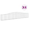vidaXL 4 db íves horganyzott vas gabion kosár 400x30x60/80 cm