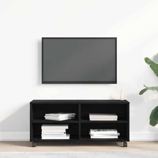 vidaXL TV szekr&eacute;ny Fekete 90 x 35 x 40.5 cm Faanyag