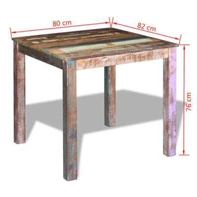 vidaXL tömör újrahasznosított fa étkezőasztal 80 x 82 x 76 cm