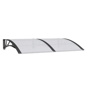 vidaXL fekete polikarbon&aacute;t ajt&oacute;előtető 150 x 100 cm
