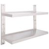 vidaXL k&eacute;tszintes rozsdamentes ac&eacute;l falra szerelhető polc 100 x 30 cm