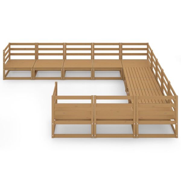 vidaXL 11 r&eacute;szes t&ouml;m&ouml;r fenyőfa kerti &uuml;lőgarnit&uacute;ra