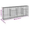vidaXL horganyzott vas gabion kos&aacute;r fed&eacute;llel 400 x 50 x 150 cm