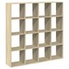 vidaXL sonoma t&ouml;lgysz&iacute;nű szerelt fa k&ouml;nyvszekr&eacute;ny 137,5 x 29 x 137,5cm