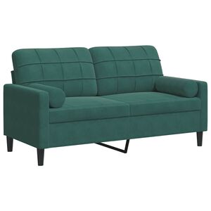 vidaXL 2 szem&eacute;lyes s&ouml;t&eacute;tz&ouml;ld b&aacute;rsony kanap&eacute; d&iacute;szp&aacute;rn&aacute;kkal 140 cm