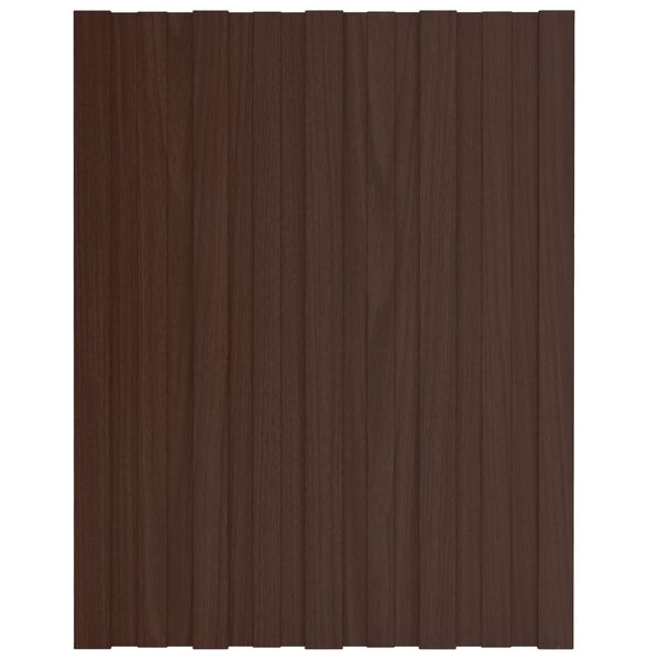 vidaXL Tetőpanel 12 pcs Barna 60 x 45 cm Horganyzott ac&eacute;l