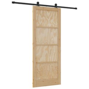 vidaXL Cs&uacute;sz&oacute; ajt&oacute; Term&eacute;szetes &eacute;s Fekete 86 x 211 cm T&ouml;m&ouml;r Fenyőfa