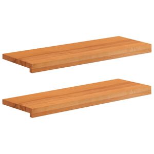 vidaXL L&eacute;pcsőszőnyegek 2 db 80 x 25 x 2 cm Vil&aacute;gos Barna T&ouml;m&ouml;r b&uuml;kkfa