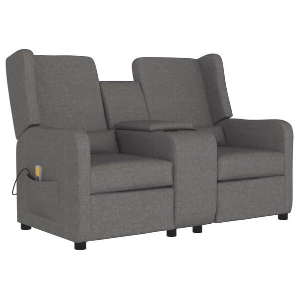 vidaXL vil&aacute;gossz&uuml;rke k&eacute;tszem&eacute;lyes d&ouml;nthető massz&aacute;zsfotel poh&aacute;rtart&oacute;val