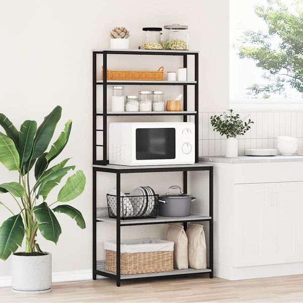 vidaXL Konyhai polc Sz&uuml;rke Sonoma 80 x 40 x 168 cm Faanyag