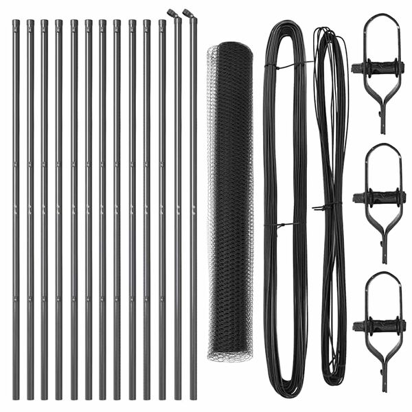 vidaXL Kerítésoszlop Szürke 25 x 1,2 m (13 mm háló) Acél