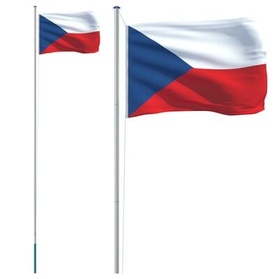 vidaXL alumínium cseh zászló és rúd 6,23 m