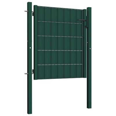vidaXL zöld PVC és acél kerítéskapu 100 x 81 cm