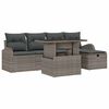 vidaXL Kerti Kanap&eacute; Szett p&aacute;rn&aacute;val t&aacute;rol&oacute;val 6 pcs Sz&uuml;rke Poli rattan