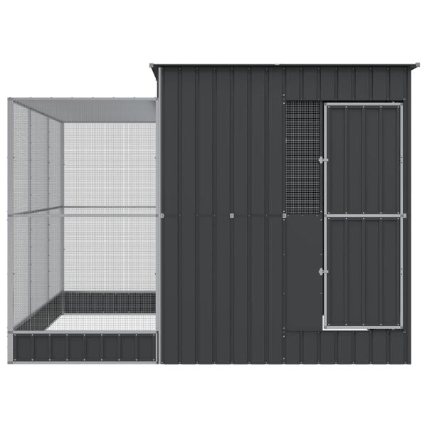 vidaXL ezüst színű acél madárház kiterjesztésekkel 290 x 303 x 216 cm