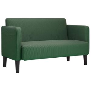 vidaXL s&ouml;t&eacute;t z&ouml;ld kordb&aacute;rsony sz&ouml;vet loveseat kanap&eacute; 109 cm