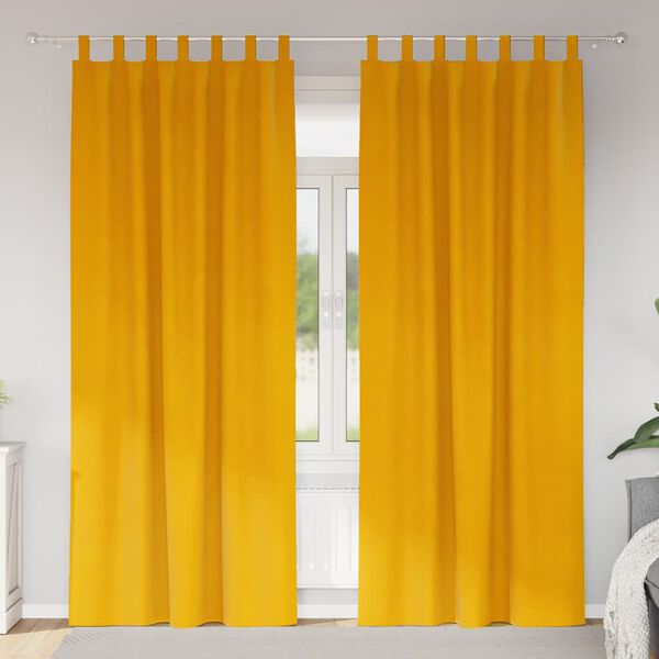 vidaXL S&ouml;t&eacute;t&iacute;tő f&uuml;gg&ouml;ny&ouml;k 2 pcs Must&aacute;r s&aacute;rga 140 x 260 cm B&aacute;rsony