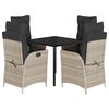 vidaXL 5r&eacute;szes vil&aacute;gossz&uuml;rke polyrattan kerti &eacute;tkezőgarnit&uacute;ra p&aacute;rn&aacute;val