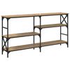 vidaXL Konzolasztal polcokkal Artisan t&ouml;lgy 150 x 29 x 76,5 cm Faanyag
