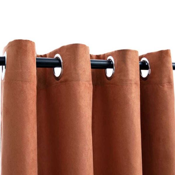 vidaXL 2 db rozsdav&ouml;r&ouml;s s&ouml;t&eacute;t&iacute;tőf&uuml;gg&ouml;ny f&eacute;mgyűrűkkel 140 x 245 cm