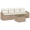 vidaXL Kanap&eacute; Szett 5 db Beige &eacute;s kr&eacute;m polirattan