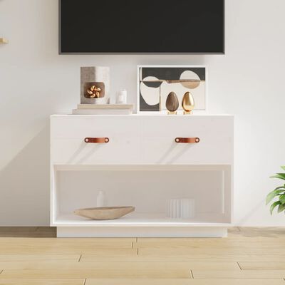 vidaXL fehér tömör fenyőfa TV-szekrény 90x40x60 cm