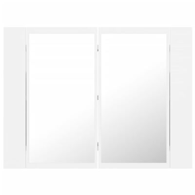 vidaXL fehér akril LED-es fürdőszobaszekrény tükörrel 60x12x45 cm