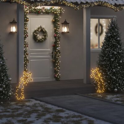 vidaXL karácsonyi hullócsillag fénydekoráció cövekkel 80 LED 62 cm