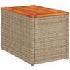 vidaXL 2 db bézs polyrattan és tömör fa kerti kisasztal 55x34x37 cm