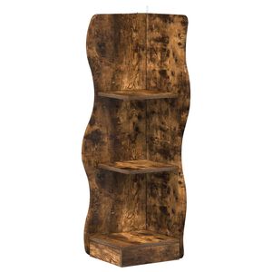 vidaXL Sarokpolc polcokkal F&uuml;st&ouml;s T&ouml;lgy 34 x 33 x 102 cm Szerelt Fa