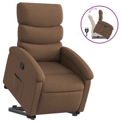 vidaXL barna szövet felállást segítő dönthető fotel