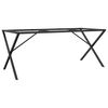 vidaXL ac&eacute;l &eacute;tkezőasztall&aacute;bak X-alak&uacute; v&aacute;zzal 160 x 80 x 73 cm