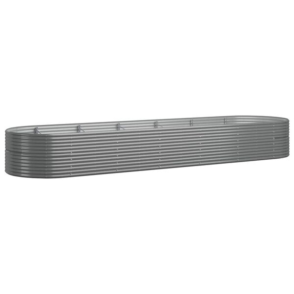 vidaXL szürke porszórt acél kerti magaságyás 510 x 140 x 68 cm