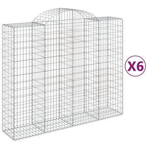 vidaXL 6 db &iacute;ves horganyzott vas gabion kos&aacute;r 200x50x160/180 cm