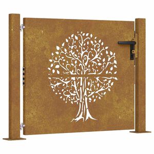 vidaXL Corten ac&eacute;l kerti kapu 100x75 cm, fa mint&aacute;zat&uacute;