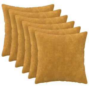vidaXL P&aacute;rna huzat 6 db HEERLEN S&aacute;rga 30 x 30 cm Mikrosz&aacute;las Pl&uuml;ss