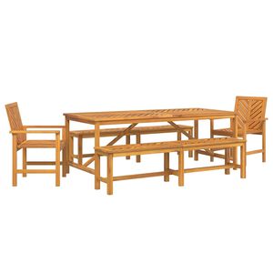 vidaXL Kert &eacute;tkező szett 5 pcs Barna T&ouml;m&ouml;r Ak&aacute;cfa