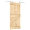 vidaXL Cs&uacute;sz&oacute; ajt&oacute; Term&eacute;szetes &eacute;s Feh&eacute;r 95 x 210 cm Szil&aacute;rd Fenyőfa