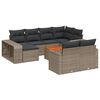 vidaXL 11 r&eacute;szes sz&uuml;rke polyrattan kerti &uuml;lőgarnit&uacute;ra p&aacute;rn&aacute;kkal