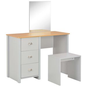 vidaXL sz&uuml;rke &ouml;lt&ouml;zőasztal t&uuml;k&ouml;rrel &eacute;s &uuml;lők&eacute;vel 104 x 45 x 131 cm