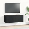 vidaXL TV szekr&eacute;ny 2 pcs Fekete t&ouml;lgy 80 x 30 x 30 cm Faanyag